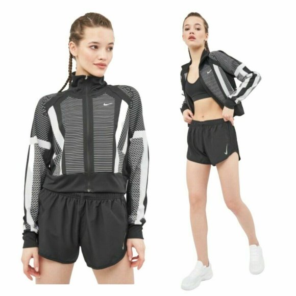 Nike Pro Cropped Knit Zip Up Jacket High Neck - Picture 13 of 14